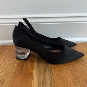 Zara Mary janes with clear heel.